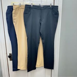 3 pair Zyia Active men's office chino 33” pants men's 3xl xxxl